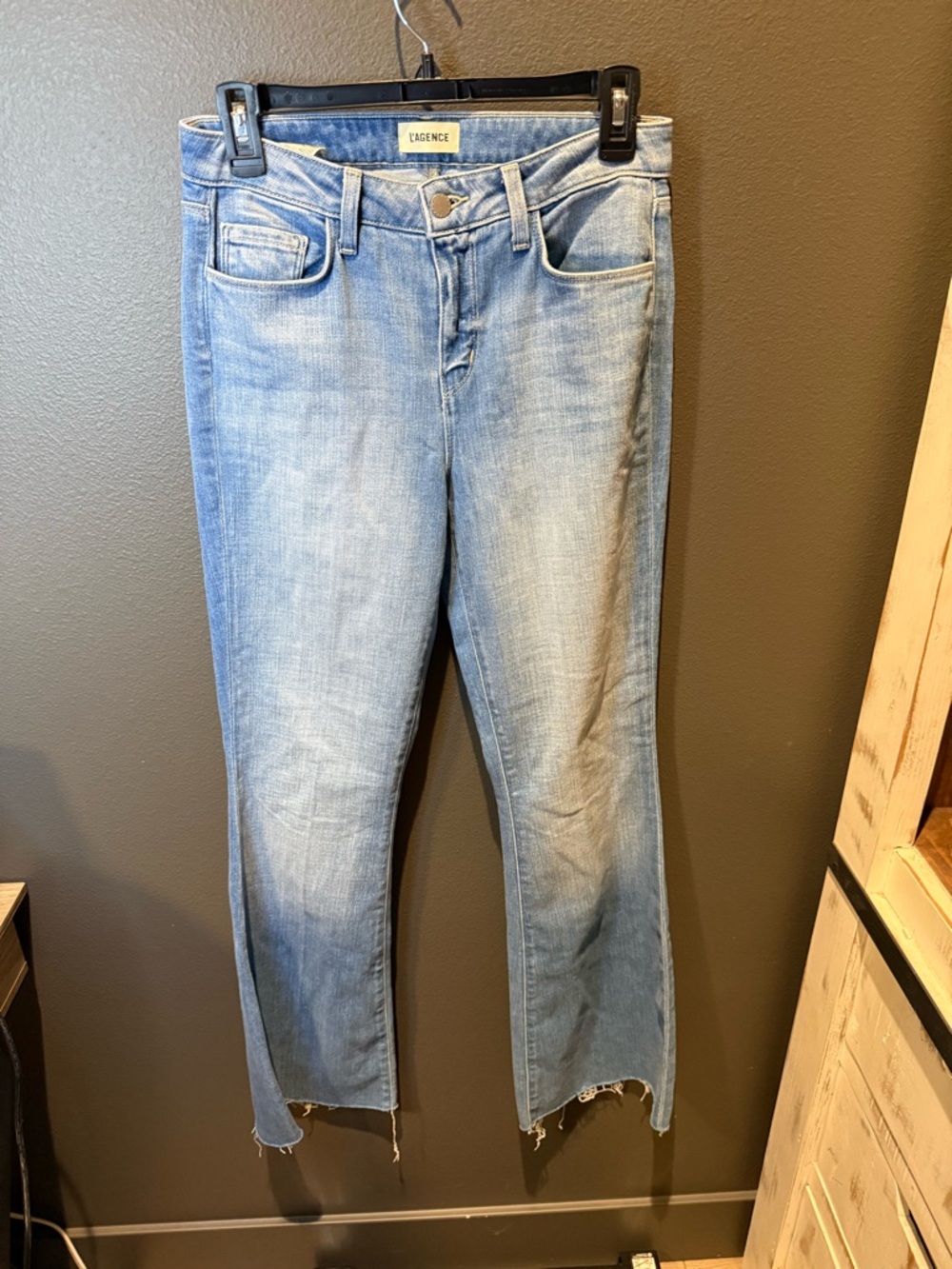 L'AGENCE Light Blue Cropped Straight Jeans